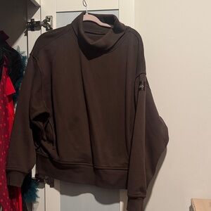 ALO Yoga Women’s Brown Funnel Neck Sweatshirt
